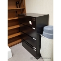 Black 4 Drawer Flip Front Lateral File Cabinet, Locking